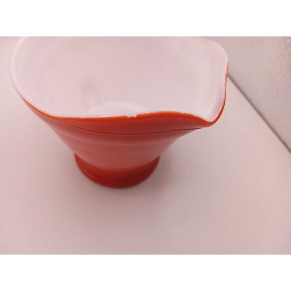 Vintage Hazel Atlas Orange Cream & Sugar Bowls Milk Glass D Handle - Picture 11 of 16